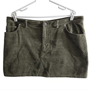 Forever 21+ Plus Sizes Olive Corduroy Mini Skirt